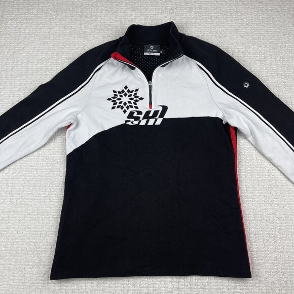 NEWLAND Sweater 1/4 Zip Ski Base Layer Made In ITALY Black Womens Sz XL Read* - Picture 12 of 16